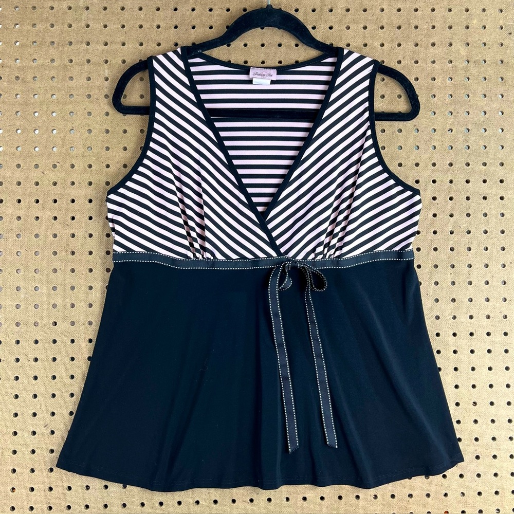 Summer top Stretch black & pink XL